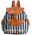 High quality Canvas Black Stripes Women's Backpack for Wholesale